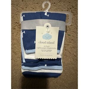 Cloud Island 6 pack lightweight washcloths